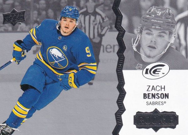 insert RC karta ZACH BENSON 23-24 UD Ice Extended Rookie číslo 255